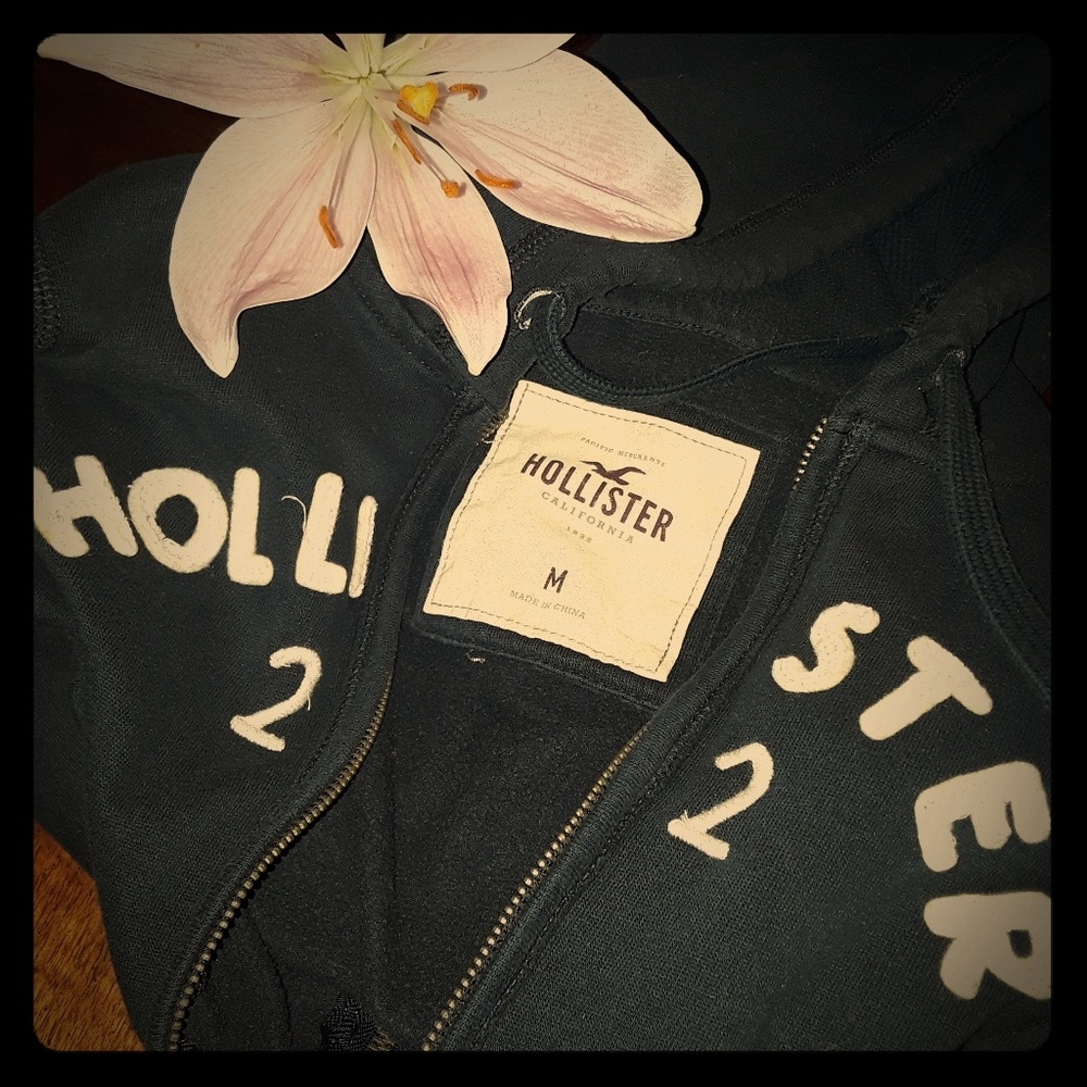Hollister zip up hoodie, Navy color, size M womens